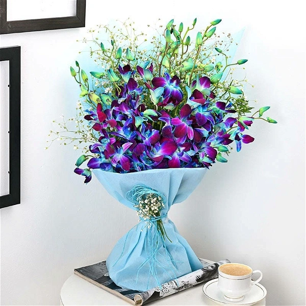 10 Blue Orchids Bouquet