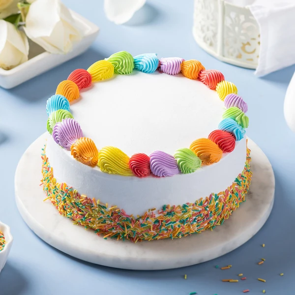 Rainbow Vanilla Cream Cake - 500 Gram