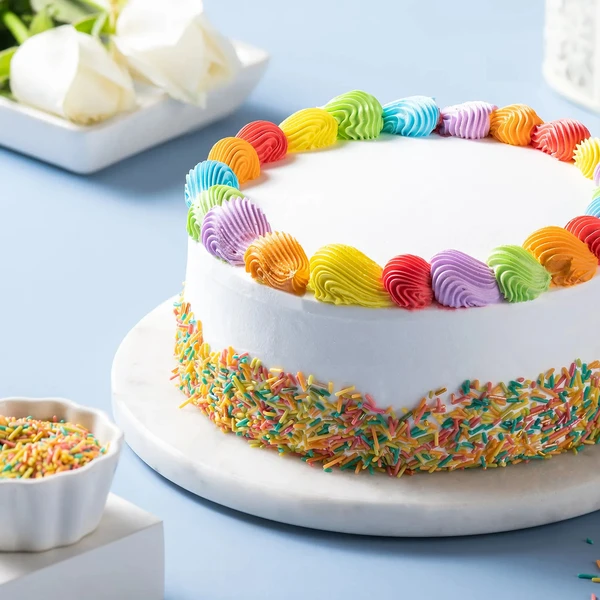 Rainbow Vanilla Cream Cake - 500 Gram