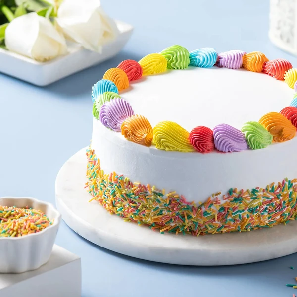 Rainbow Vanilla Cream Cake - 2 KG