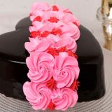 Roses On Heart Designer Cake - 500 Gram