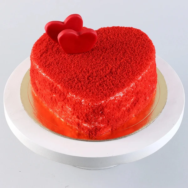 Sweet Red Heart Velvet Cake - 500 Gram