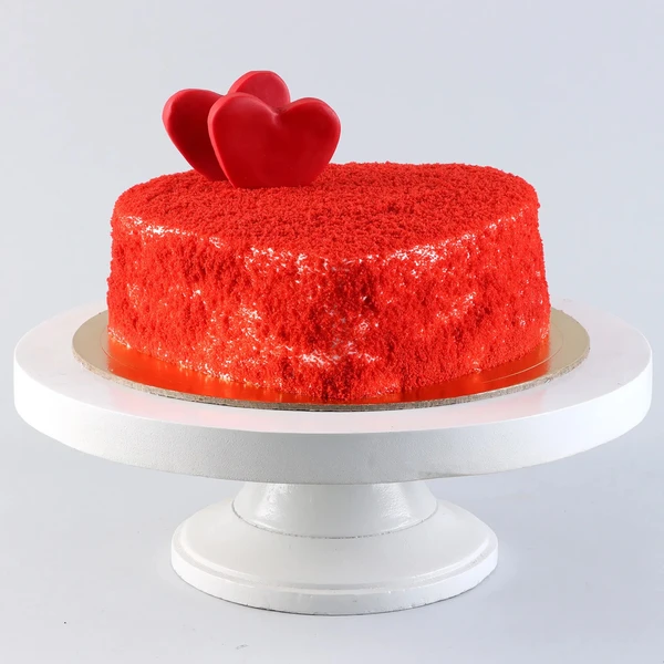 Sweet Red Heart Velvet Cake - 500 Gram