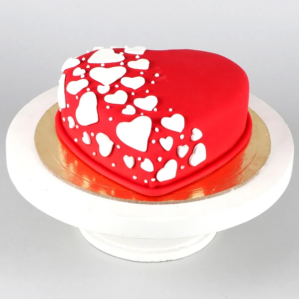 Special Hearts Truffle Fondant Cake - 1 KG