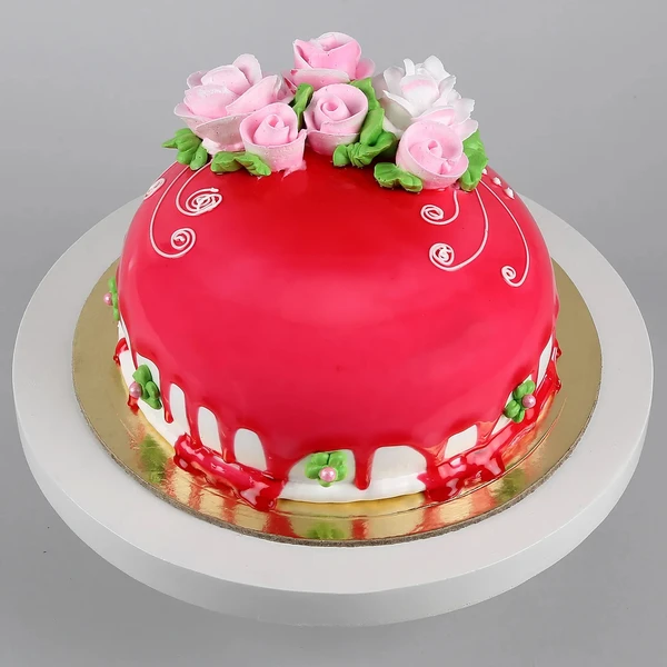 Roses On Top Chocolicious Cake - 500 Gram