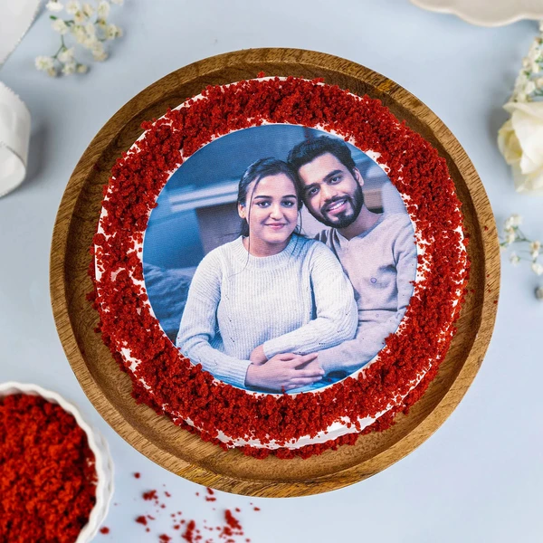 Red Velvet Photo Cake - 500 Gram