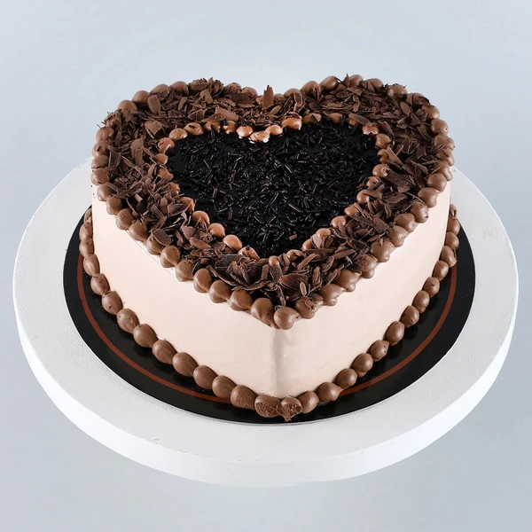 Delicious Heart Shaped Chocolate Cake - 1 KG