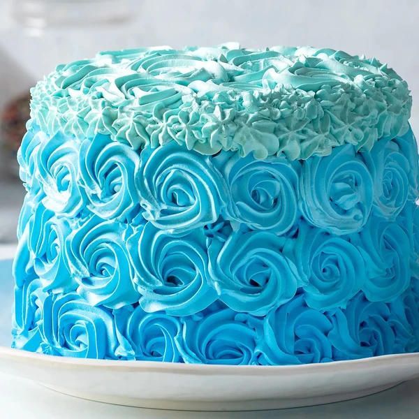 Blue Roses Designer Chocolate Cake - 1 KG