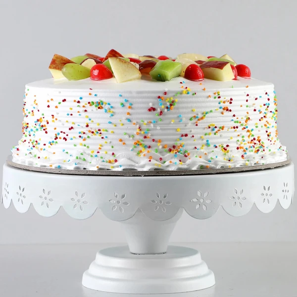 Fresh Flowers Fruit Vanilla Cake - 1 KG