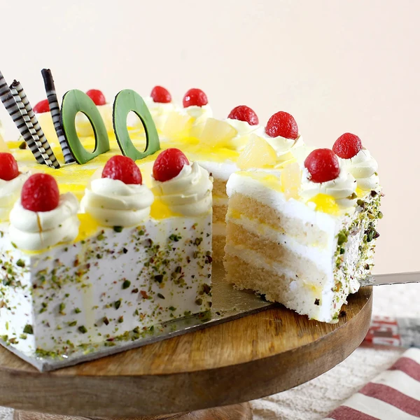 Cream Drop & Cherry Pineapple Cake - 1 KG