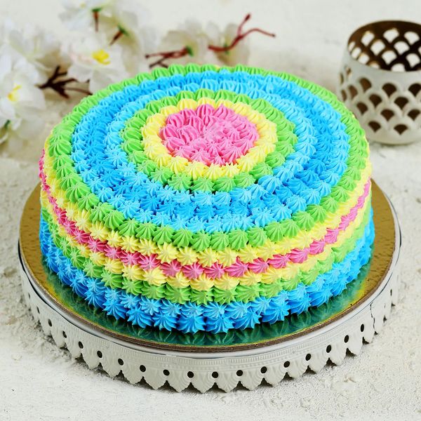 Colourful Cream Pineapple Cake - 2 KG