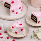 Pink Hearts Chocolate Cream Cake - 1 KG