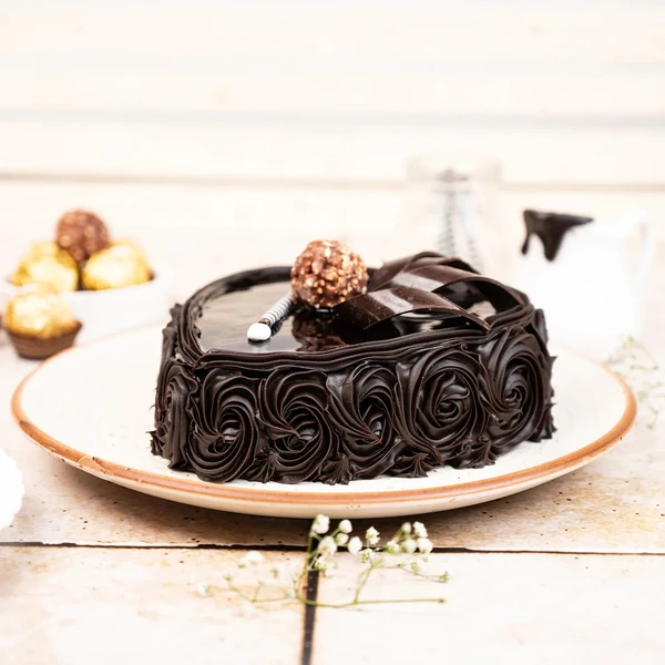 Special Floral Chocolate Cake - 1 KG