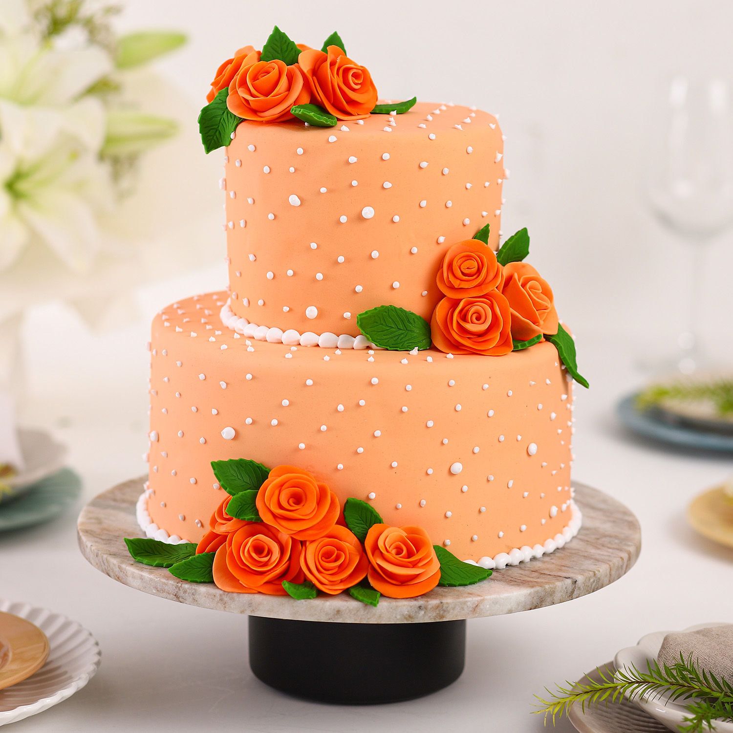 Peony Wedding Cake