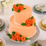 Peach Roses Truffle 2 Tier Cake - 2 KG