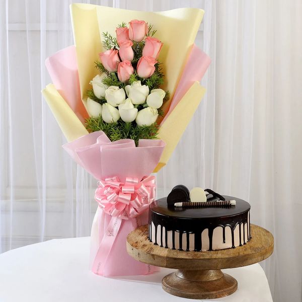 Choco Cake & Mix Roses