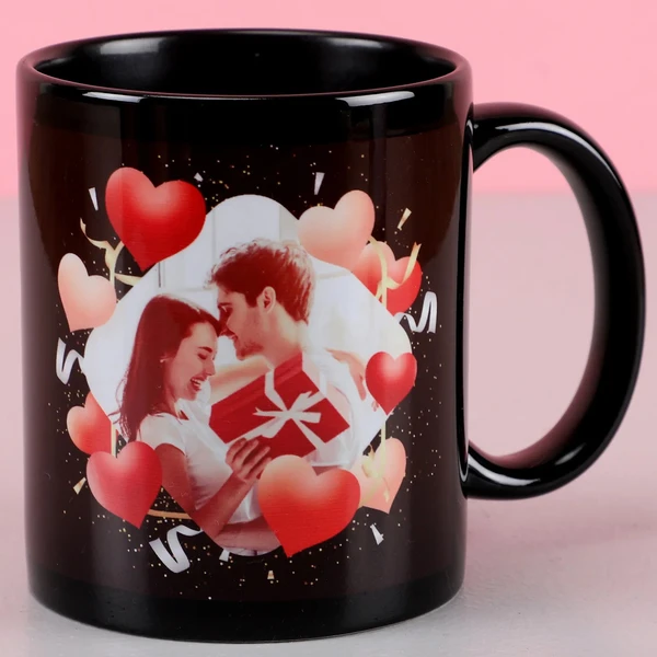 In Love Personalised Black Mug