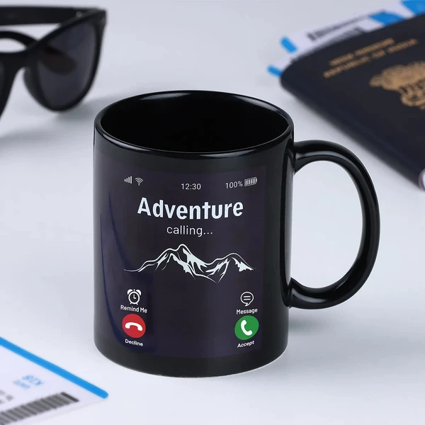 Adventure Calling Balck Mug