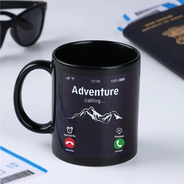 Adventure Calling Balck Mug