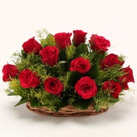 15 Red Roses Basket
