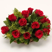 15 Red Roses Basket