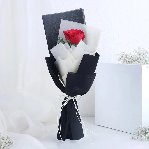 Single Red Rose Bouquet