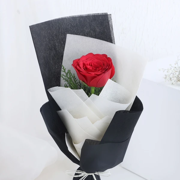 Single Red Rose Bouquet