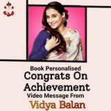 Personalised Achievement Video Message From Vidya Balan