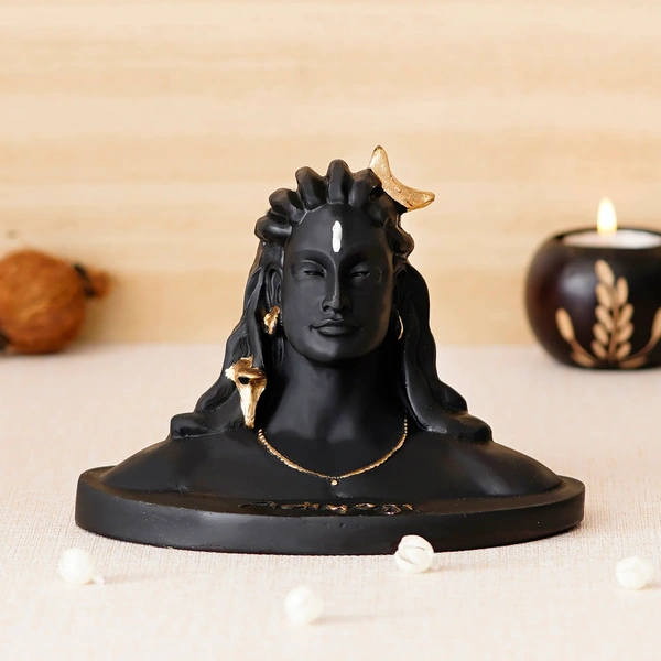 Black Polyresin Handcrafted Adiyogi Lord Shiva Statue