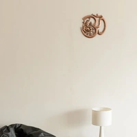 Brown Metal Lord Ganesha With Om Wall Hanging
