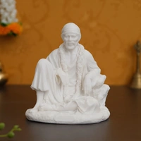 Golden Brass Handcrafted Sitting Sai Baba Idol