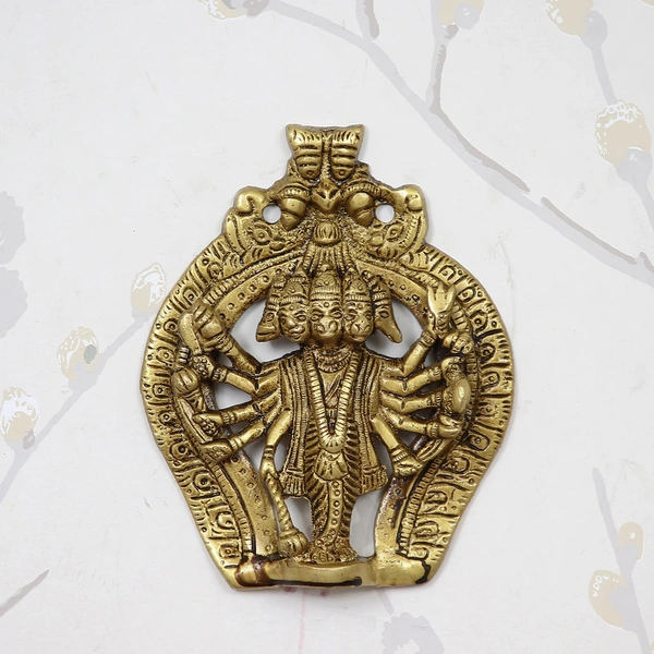 Golden Brass Lord Panchmukhi Hanuman Statue