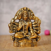 Brown And Copper Polyresin Blessing Lord Hanuman Idol