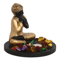 Polyresin Black And Golden Resting Buddha Statue