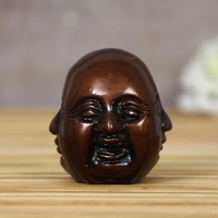 Antique Finish 3 Side Laughing Buddha Face Statue