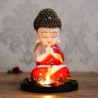 Polyresin Red And White Praying Monk Buddha Idol