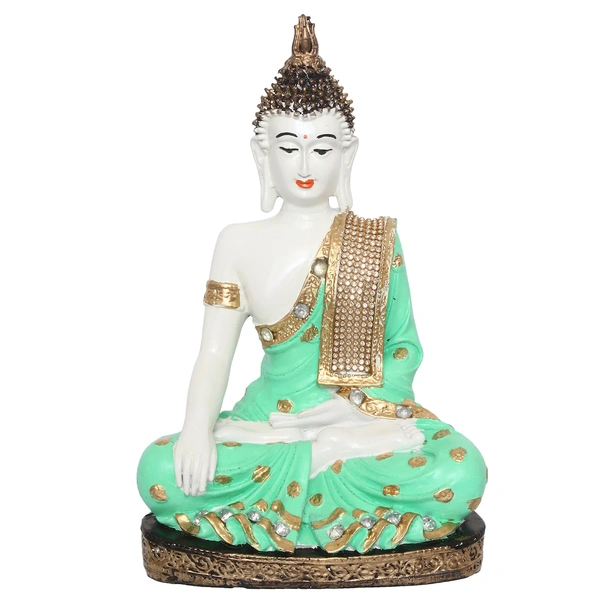 Decorative Meditating Lord Buddha - Green