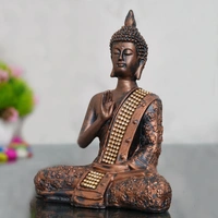 Polyresin Brown Handcrafted Meditating Blessing Buddha Statue