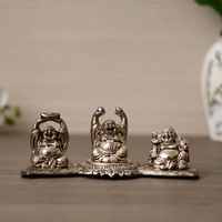 Silver Set Of 3 Laughing Buddha