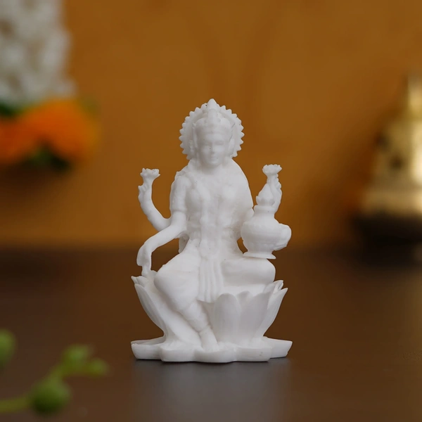 White Polyresin Goddess Laxmi Statue