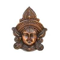 Brown Metal Goddess Durga Face Wall Hanging