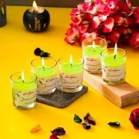 Set Of 5 Glass Jasmine Scented Candles