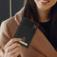 Personalized Leather Passport Cover - Black