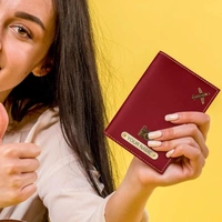 Personalized Leather Passport Cover - Red