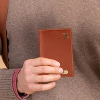 Personalized Leather Passport Cover - Tan
