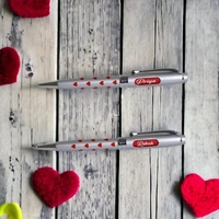 Dual Name Engraved Metal Rollerball Pen