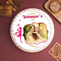Round Shaped Womens Day Photo Cake - 500 Gm