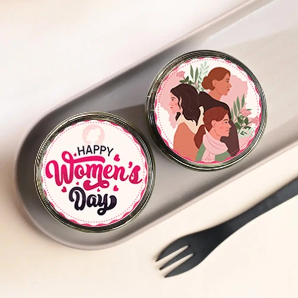 Womens Day Theme Chocolate Poster Jar Cakes - 375 Ml