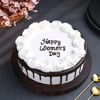 Round Womens Day Blackforest Cake - 500 Gm