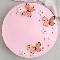 Butterfly N Flowers Red Velvet Cake - 1 Kg